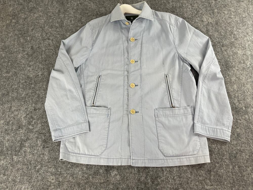 The Scotch House Jacket Mens Large Blue Slim Fit Shacket Button Up N61